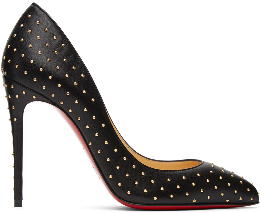 louboutin black studded shoes