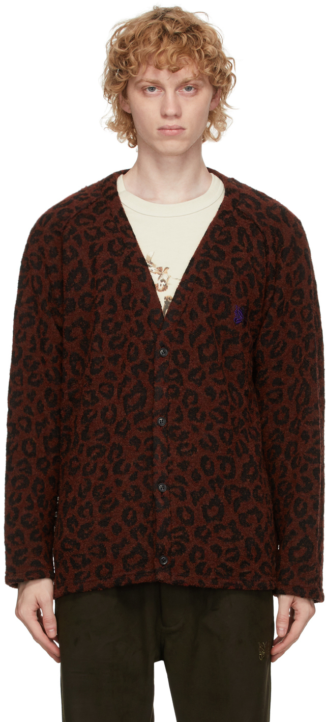 red cheetah cardigan