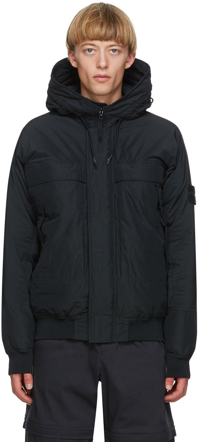 stone island black parka