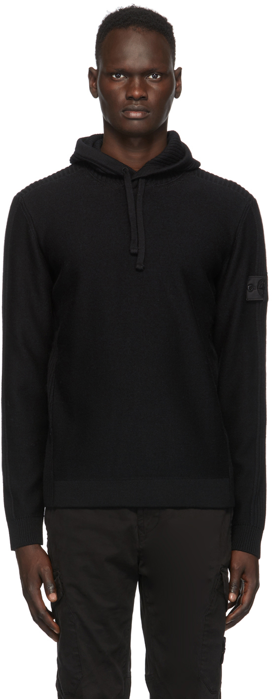 stone island black hoodie