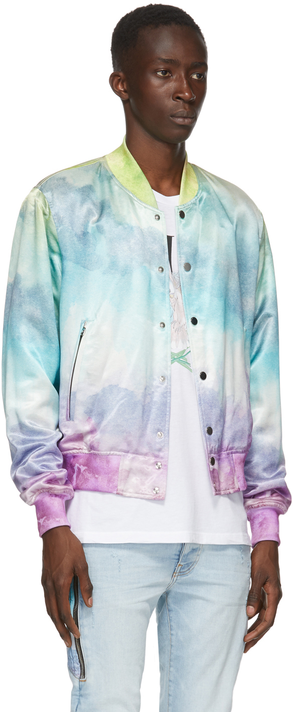 AMIRI Multicolor Silk Watercolor Bomber 