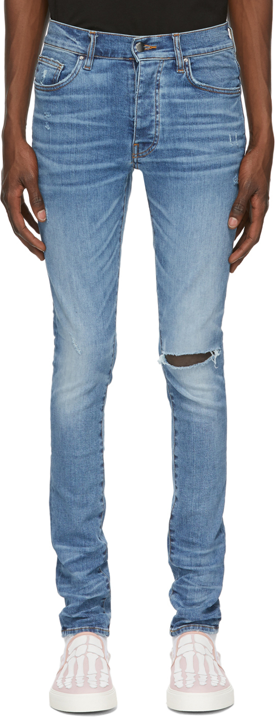 jeans with knee slits