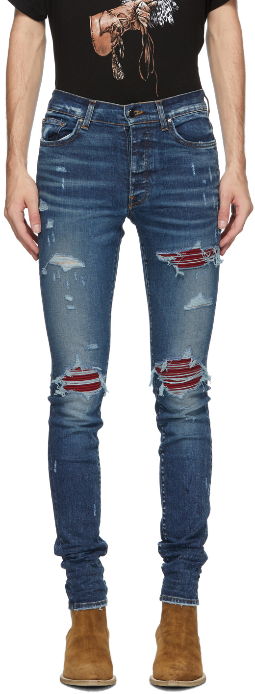 red amiri jeans