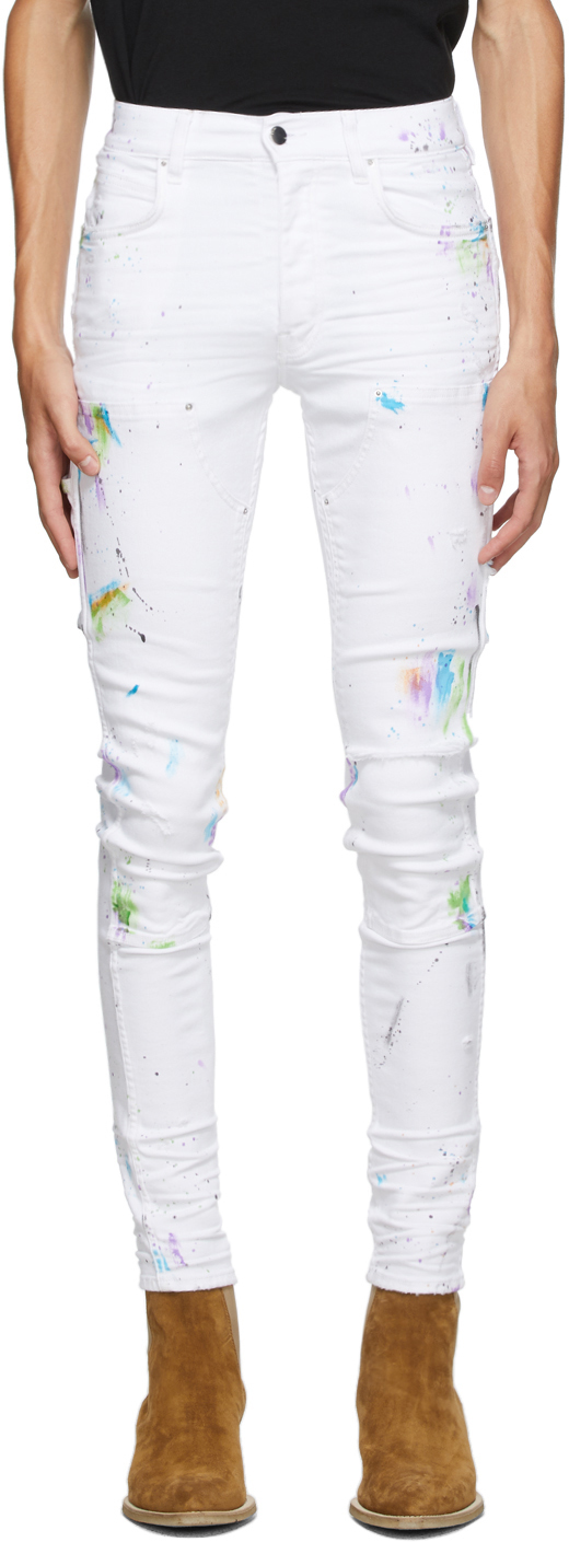 white amiri jeans