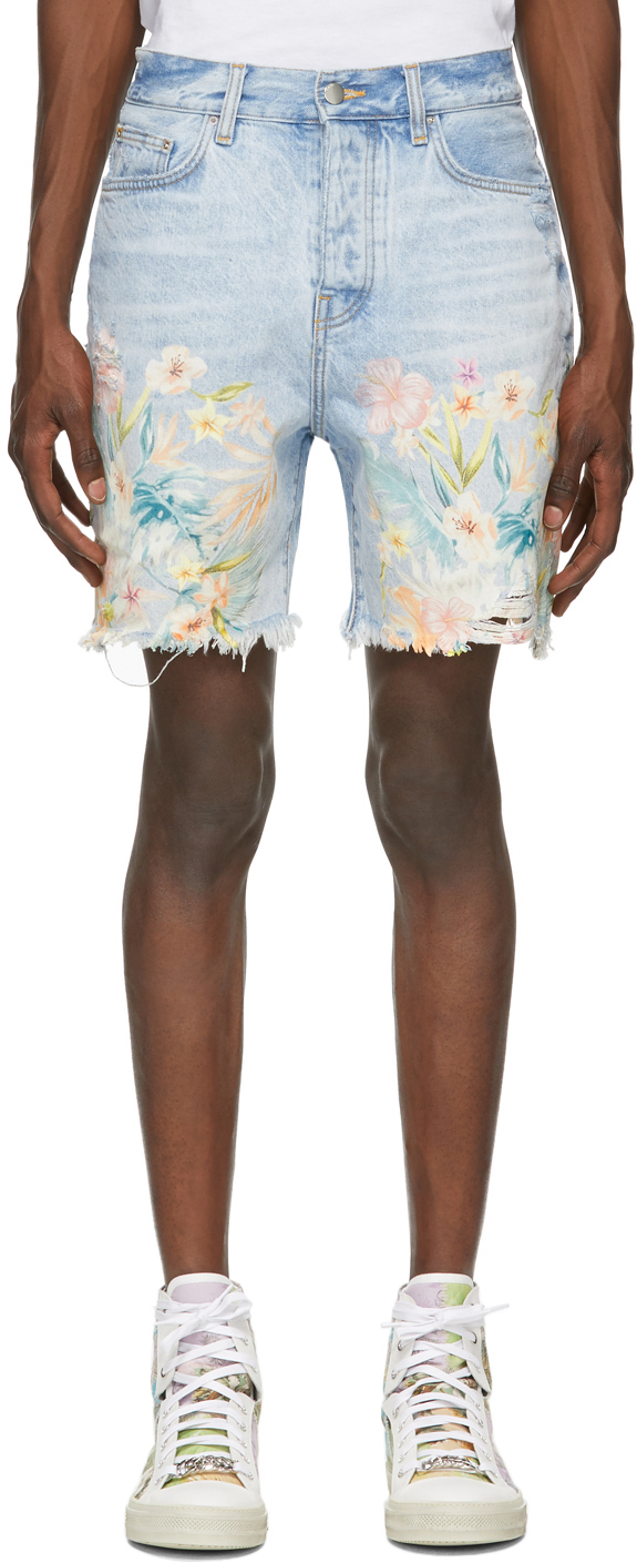 flower shorts denim