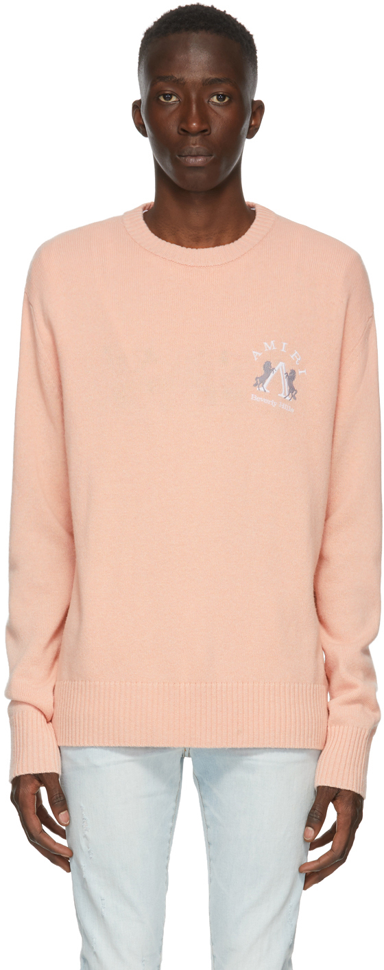 AMIRI: Pink Wool 'Beverly Hills' Sweatshirt | SSENSE