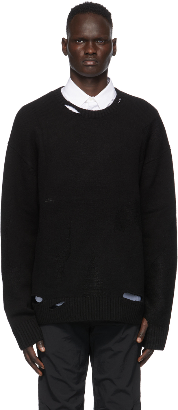 black oversized crew neck sweatshirt