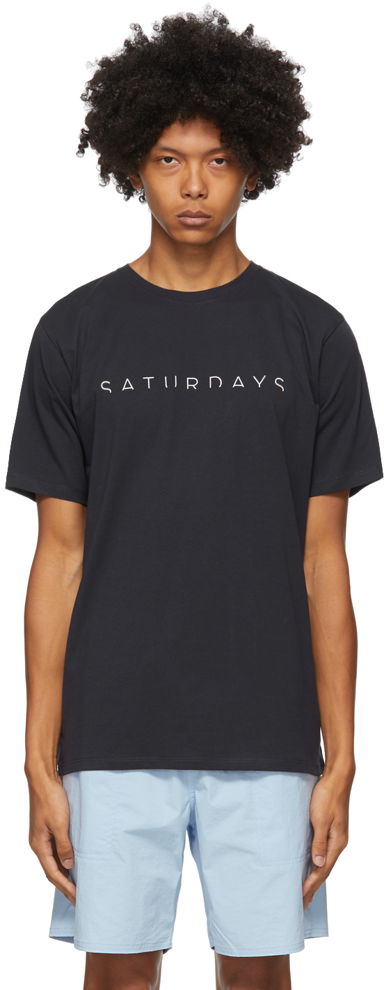Saturdays NYC: Navy Horizon T-Shirt | SSENSE