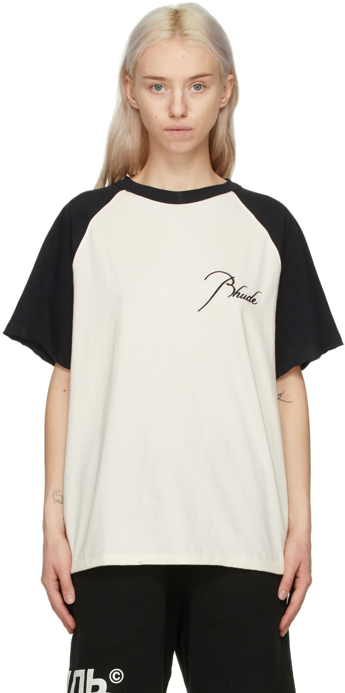 Rhude Black & White Logo Raglan T-Shirt