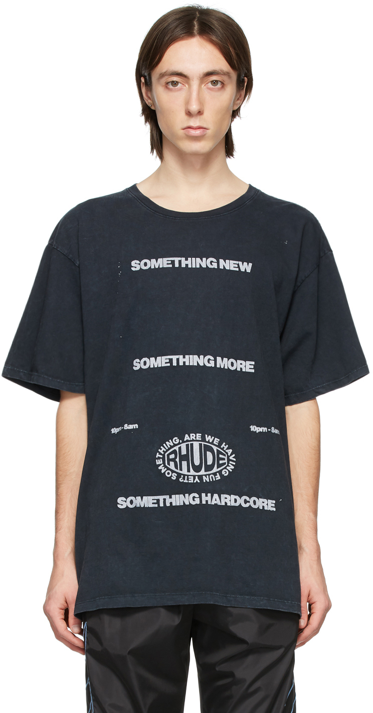 Rhude: Black 'Something More' T-Shirt | SSENSE