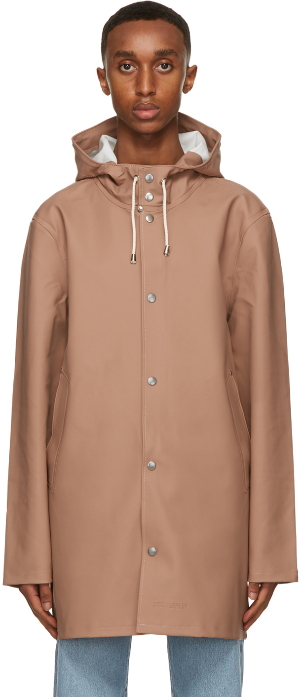 taupe raincoat