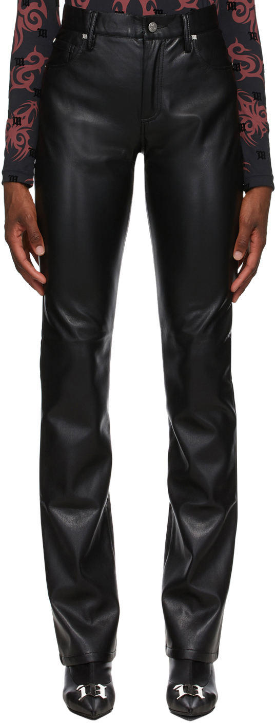 vegan leather trousers