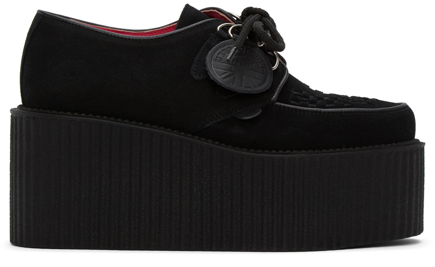 Molly Goddard Black Underground Edition Suede Triple Creepers SSENSE UK