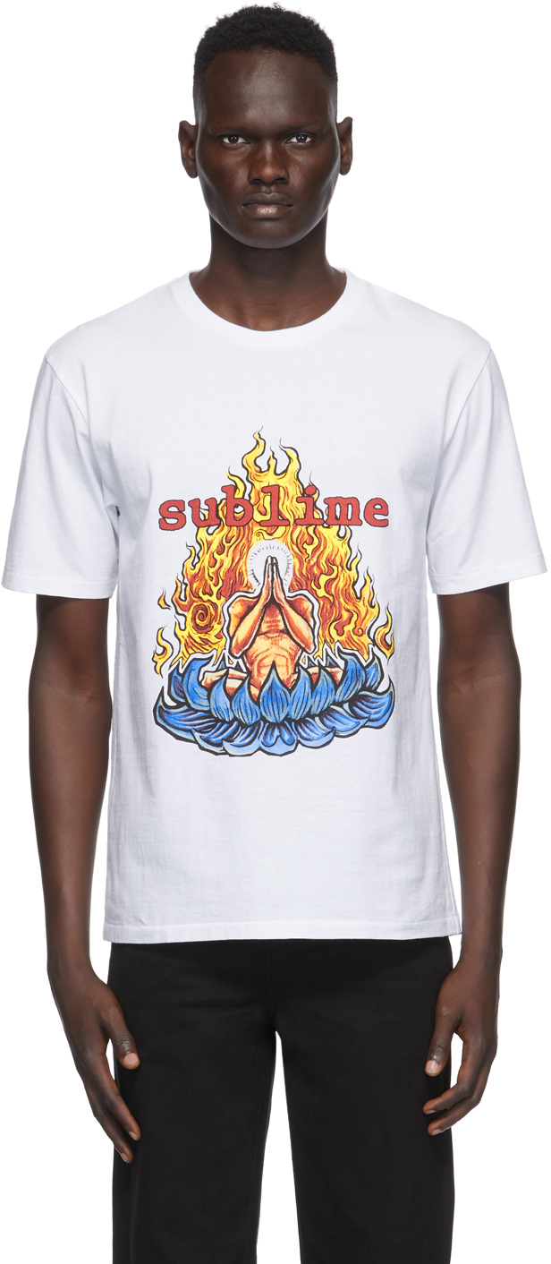 WACKO MARIA: White Sublime Edition Washed Heavy Weight T-Shirt | SSENSE