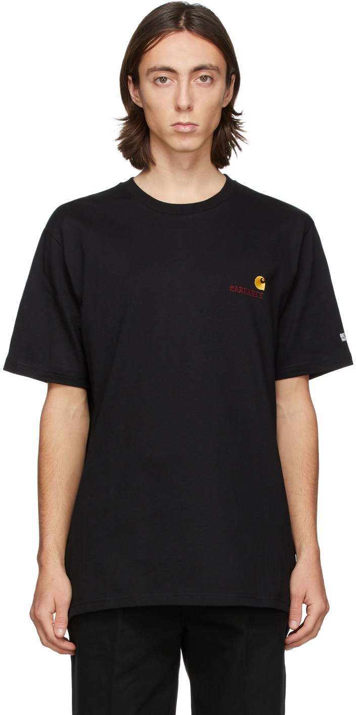 WACKO MARIA: Black Carhartt WIP Edition Logo T-Shirt | SSENSE