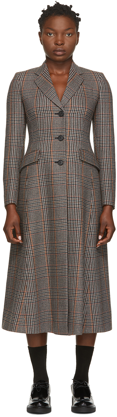 wool check coat