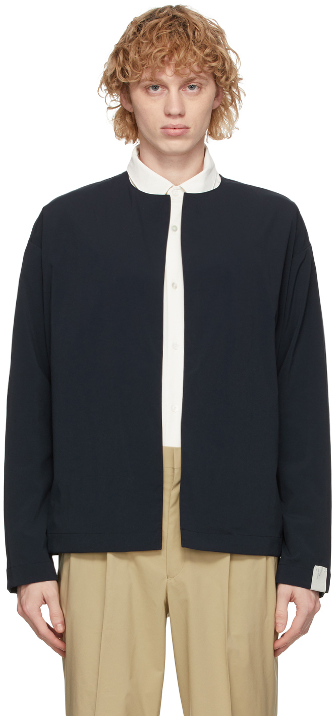 N.Hoolywood: Navy Open Jacket Cardigan | SSENSE