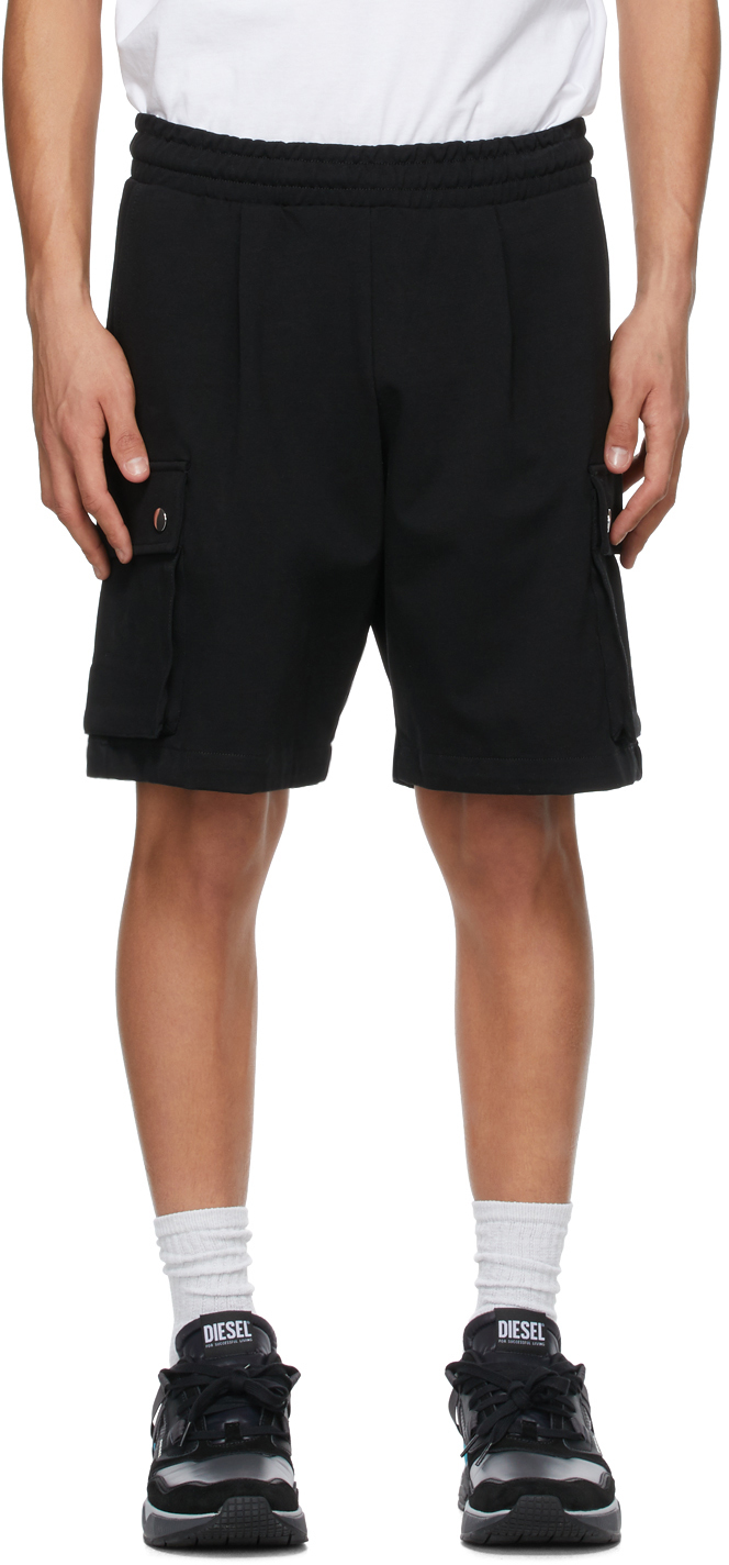 diesel black shorts
