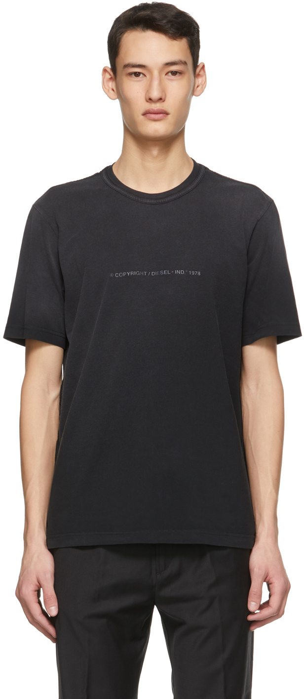 Diesel Black T-JUBIND-SLITS-A1 T-Shirt