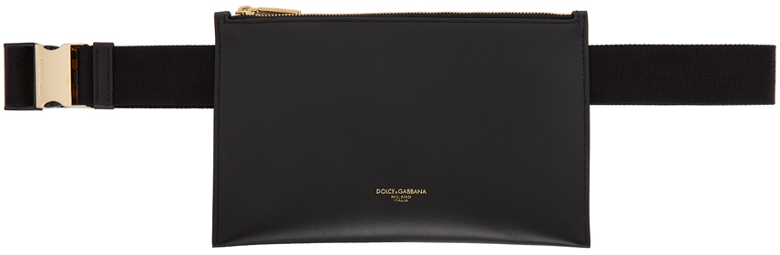 Dolce & Gabbana Black Monreale Belt Bag In 80999 Black