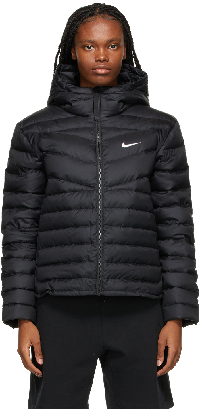 Persona Antarktis Antarktis Nike: Black Down Quilted Jacket | SSENSE