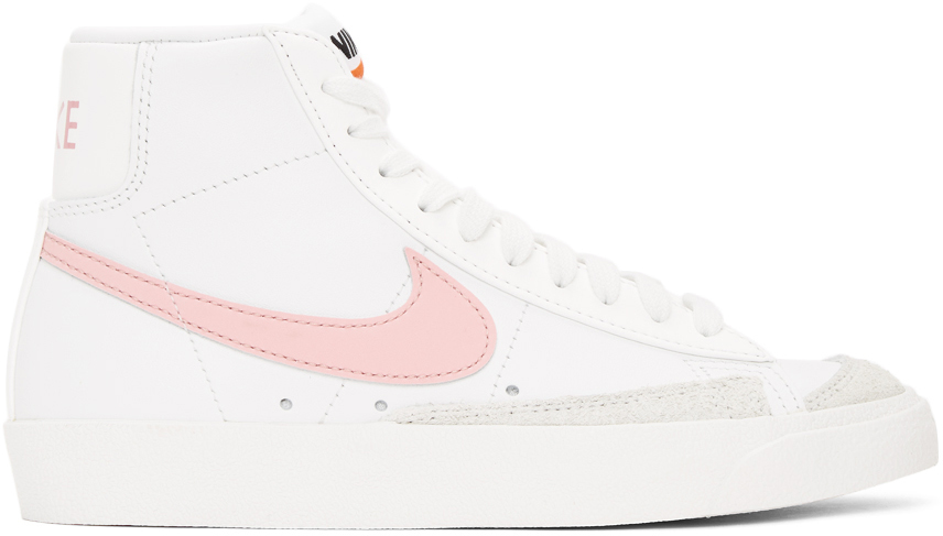 Nike White & Pink Blazer Mid '77 Sneakers