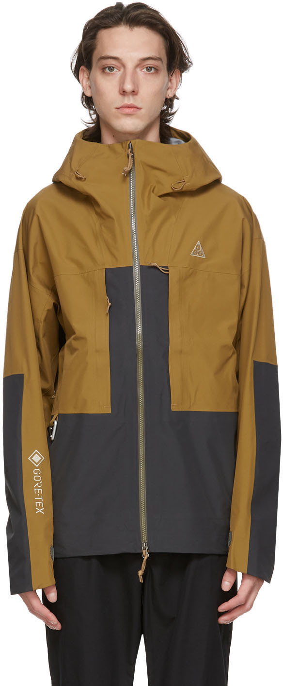Khaki Gore Tex Acg Misery Ridge Jacket By Nike On Sale