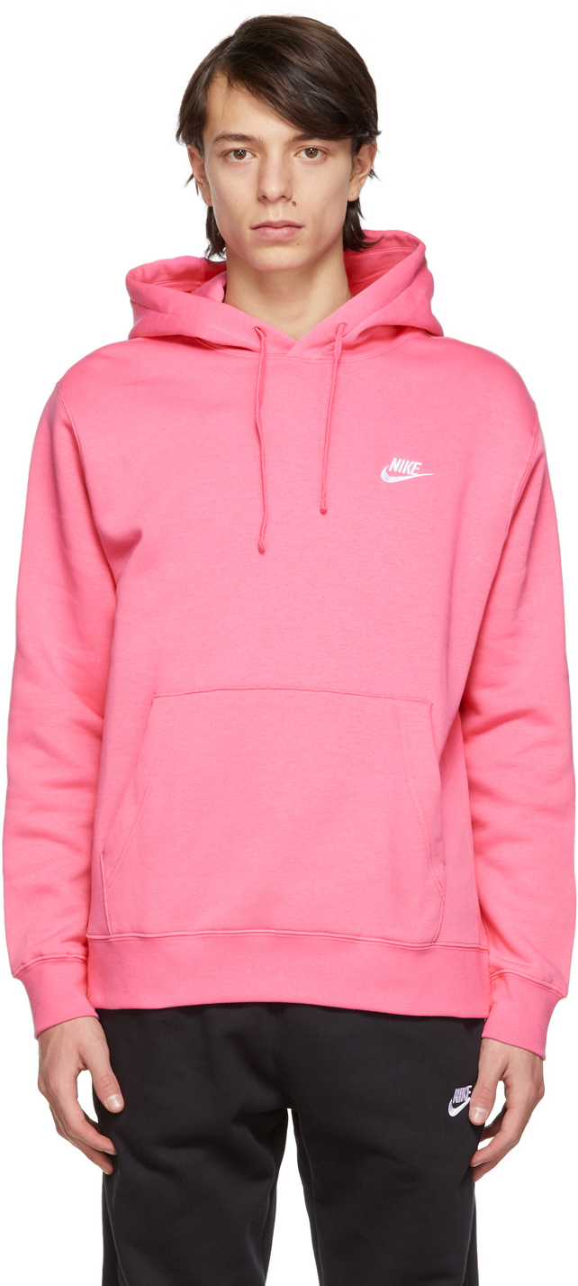 nike pink club hoodie