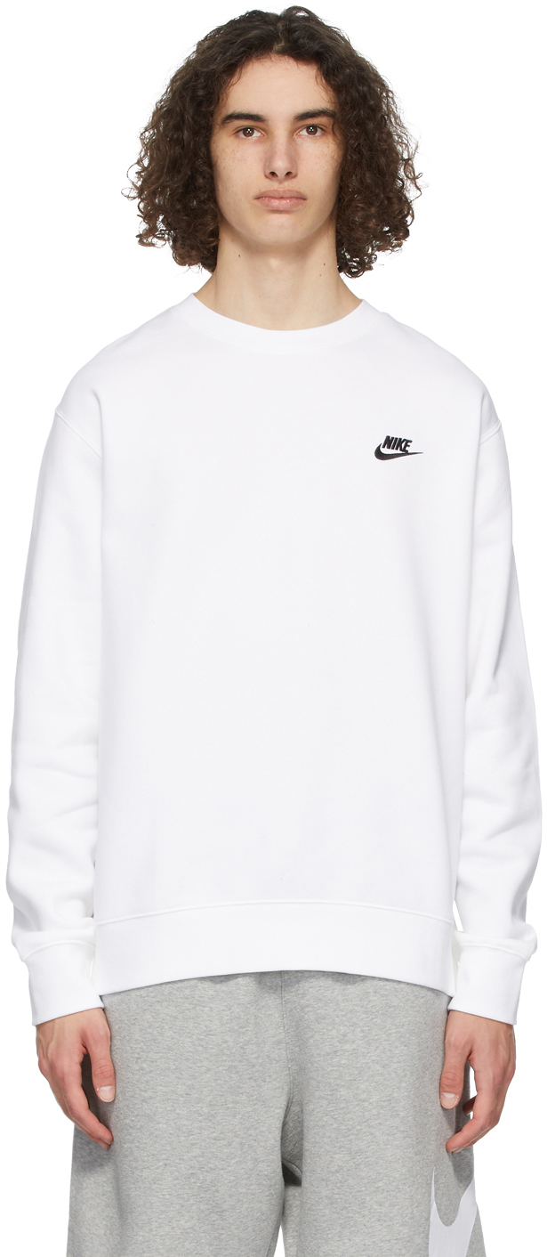 nike club sweatshirt white