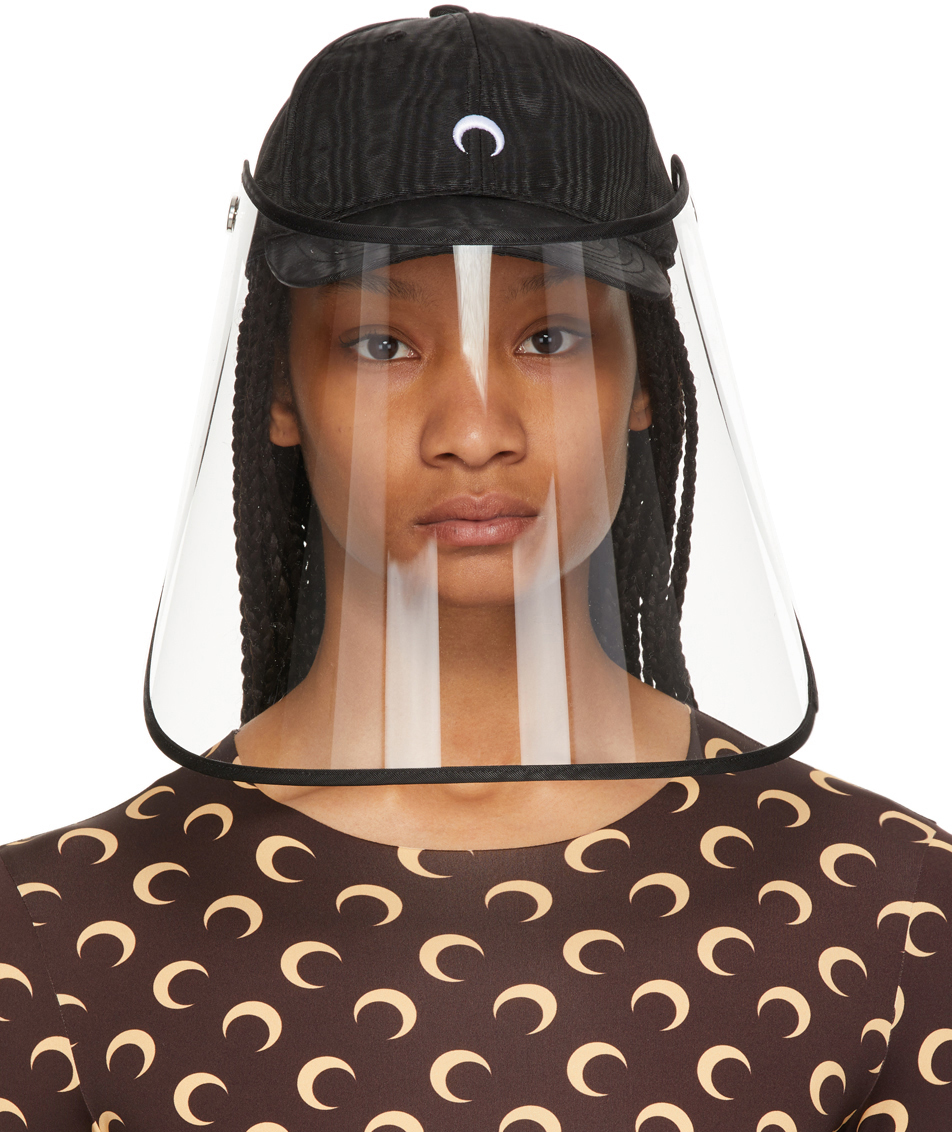 Black Protective Visor Cap by Marine Serre on Sale