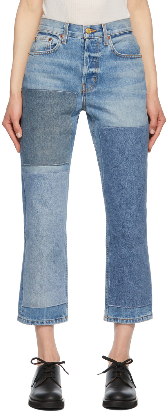 Blue Marcel Relaxed Straight Patchwork No. 3 Jeans