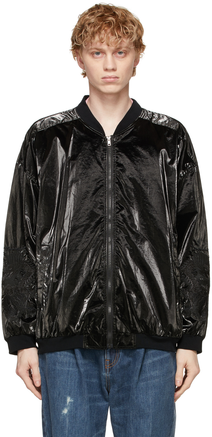 Doublet: Black Gradation Chaos Embroidery Bomber Jacket | SSENSE