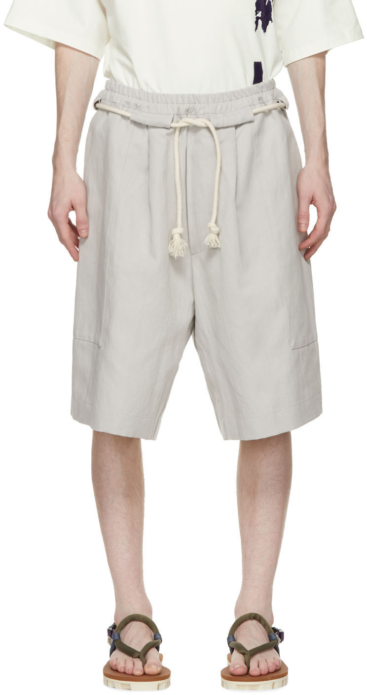 House of the Very Islands SSENSE Exclusive Grey Linen Cruise Control Shorts