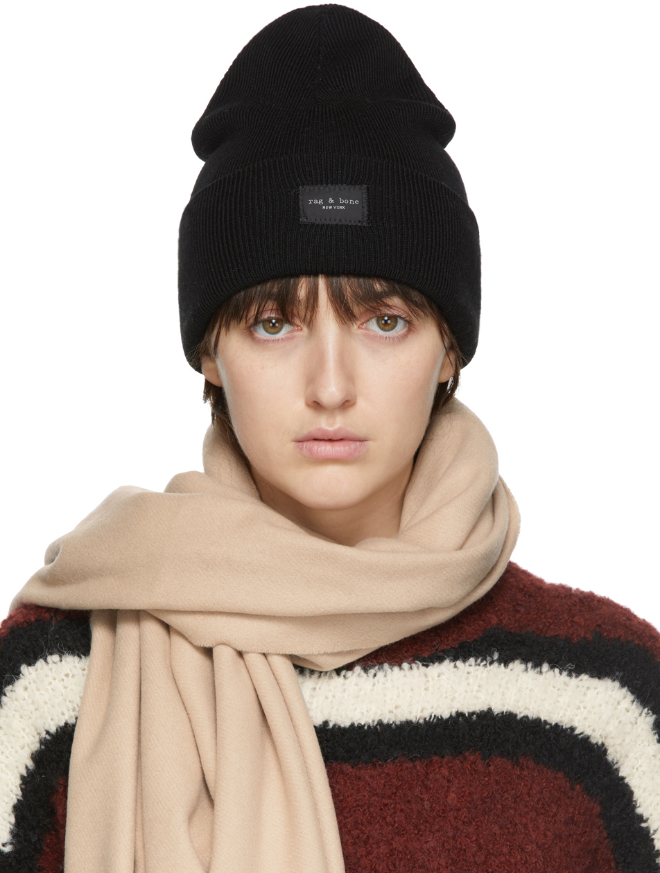 rag and bone black beanie