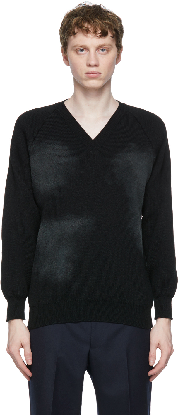 Comme des Garçons Homme Deux Lochaven of Scotland エディション ブラック V ネック セーター