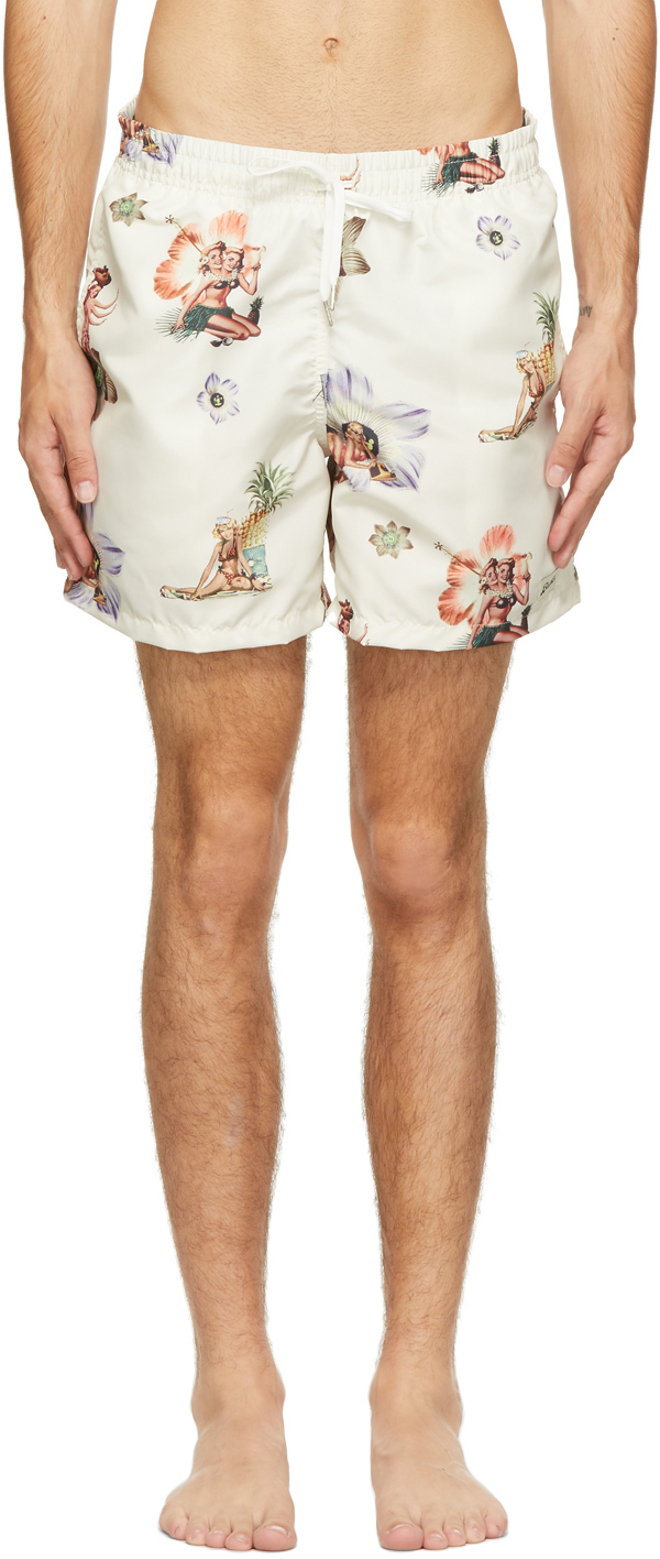 Bather Off-White Pin-Up Swim Shorts