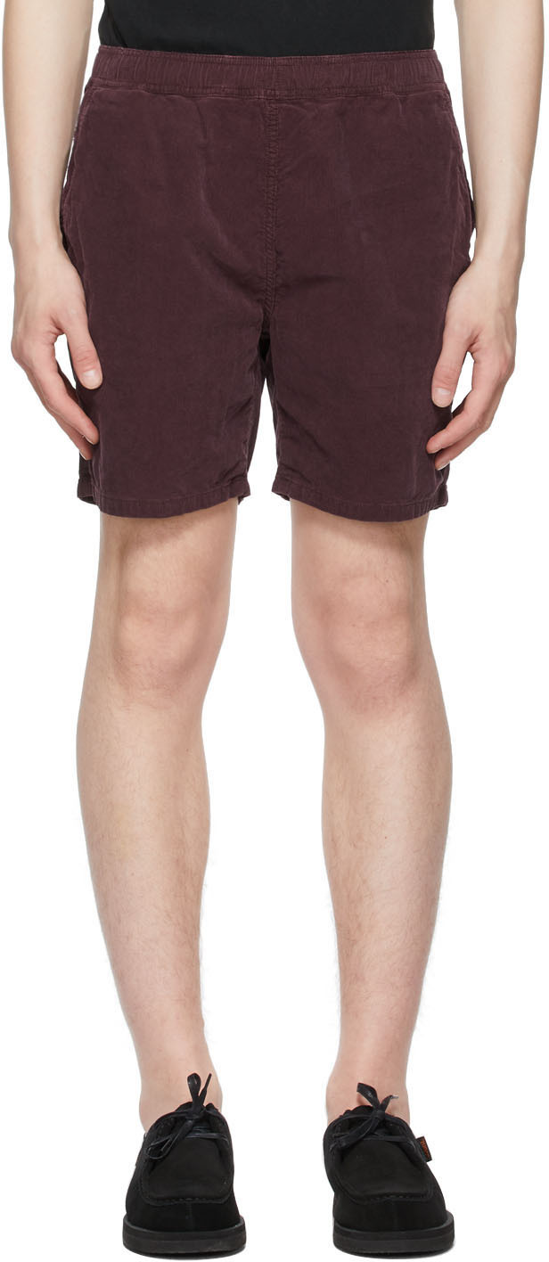 purple corduroy shorts