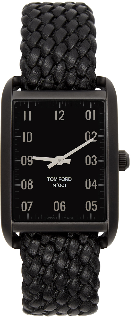 TOM FORD: Black Leather 001 Watch | SSENSE