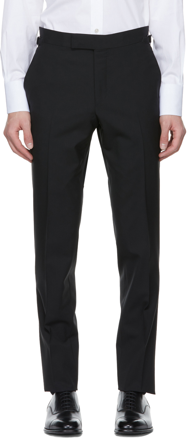 TOM FORD: Black Wool O'Connor Trousers | SSENSE