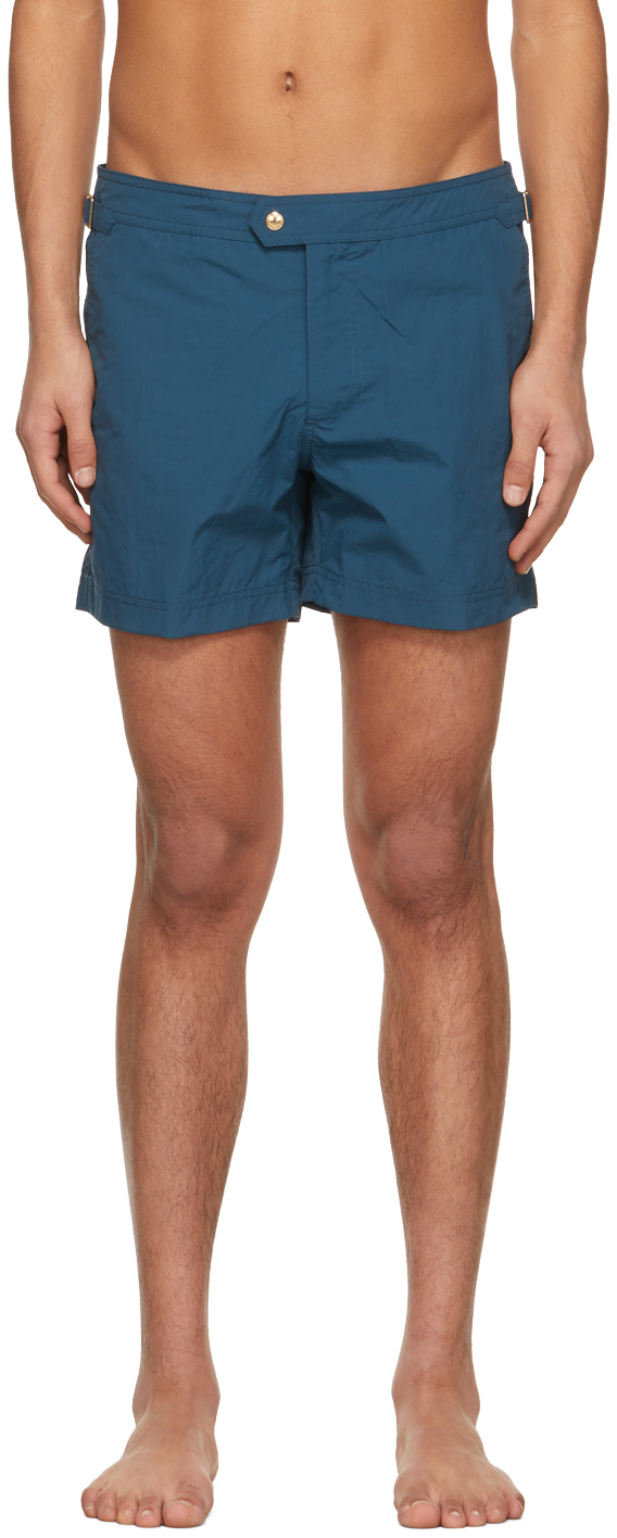 TOM FORD: Blue Nylon Swim Shorts | SSENSE