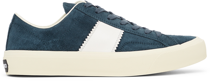 TOM FORD: Blue Cambridge Low-Top Sneakers | SSENSE