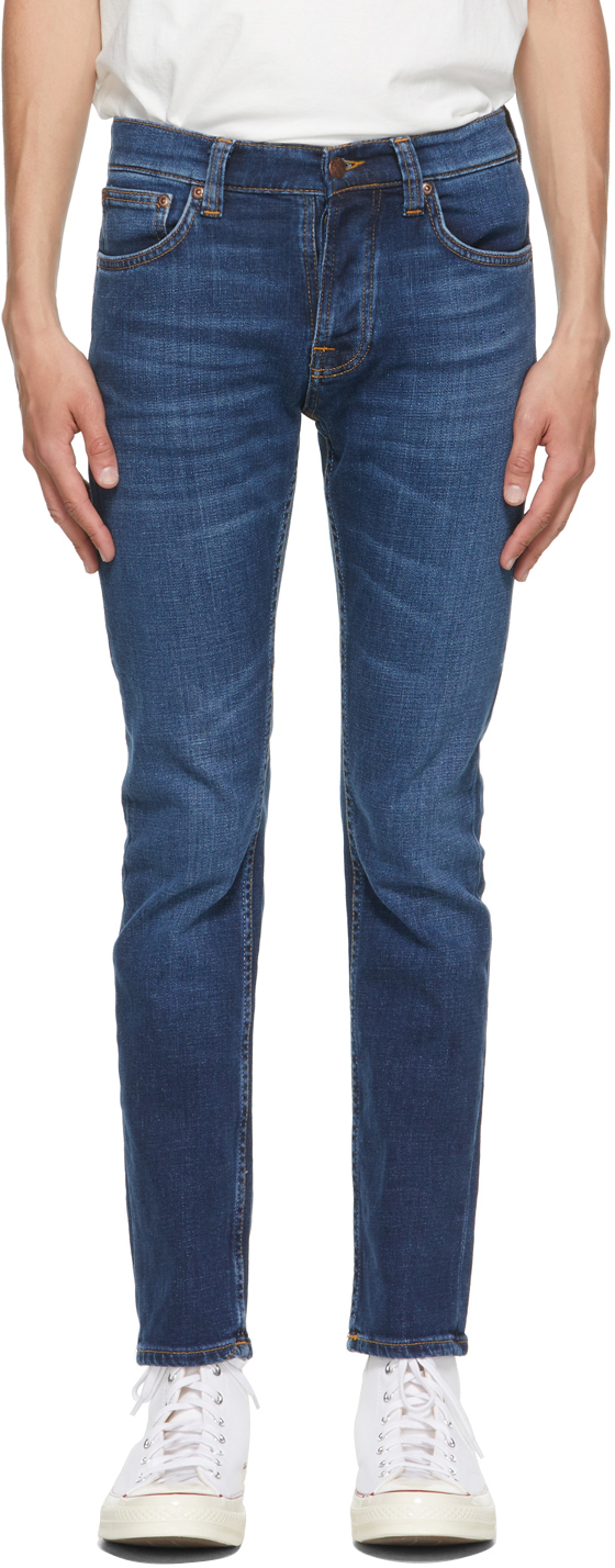 Click to view more detailed imagery on our partner's website Nudie Jeans Blue Grim Tim Jeans In Indigo Myth