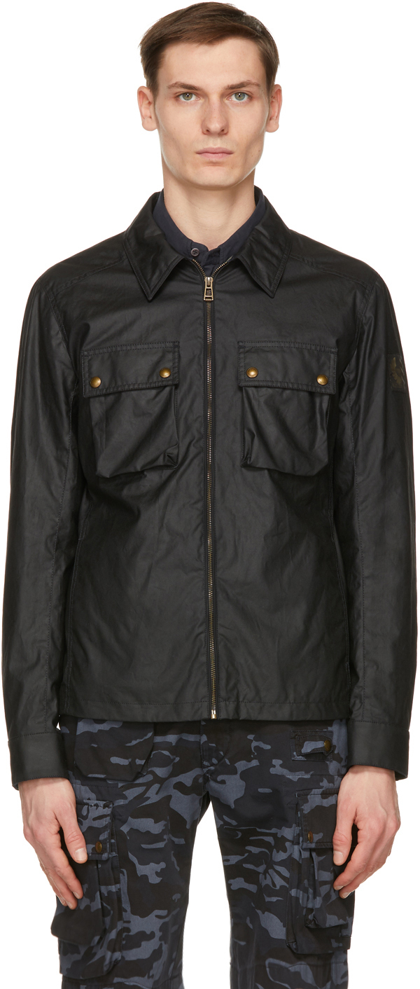 Belstaff: Navy Waxed Dunstall Jacket | SSENSE