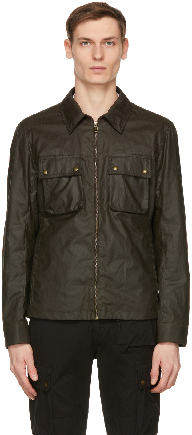 Belstaff: Khaki Waxed Dunstall Jacket | SSENSE
