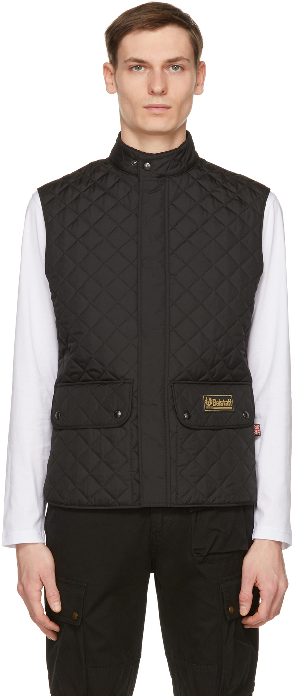 Belstaff Black Lightweight Quilted Vest SSENSE