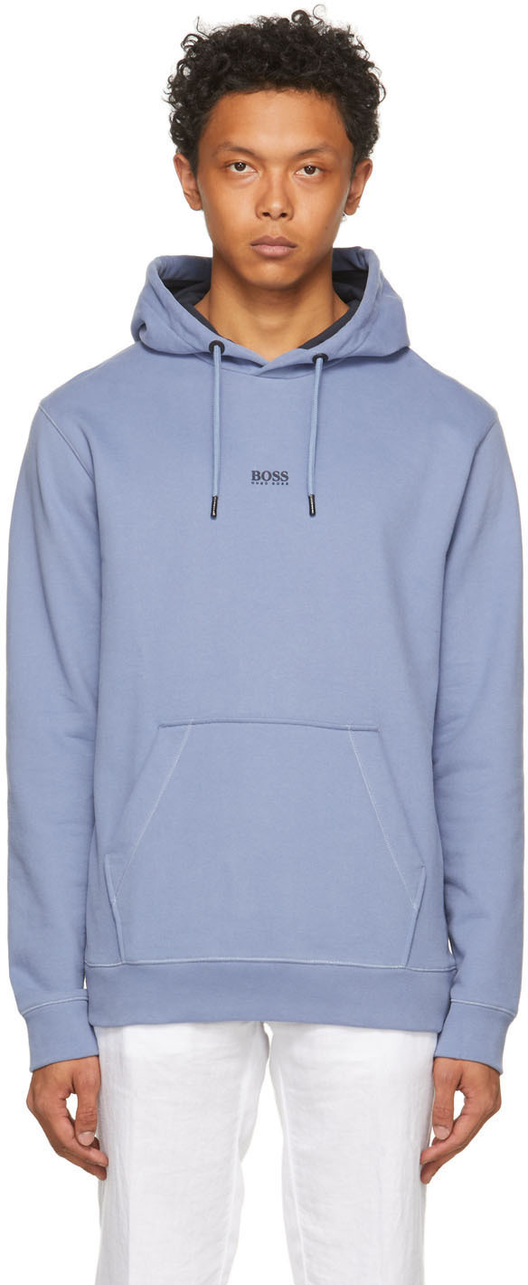 hugo boss navy zip hoodie