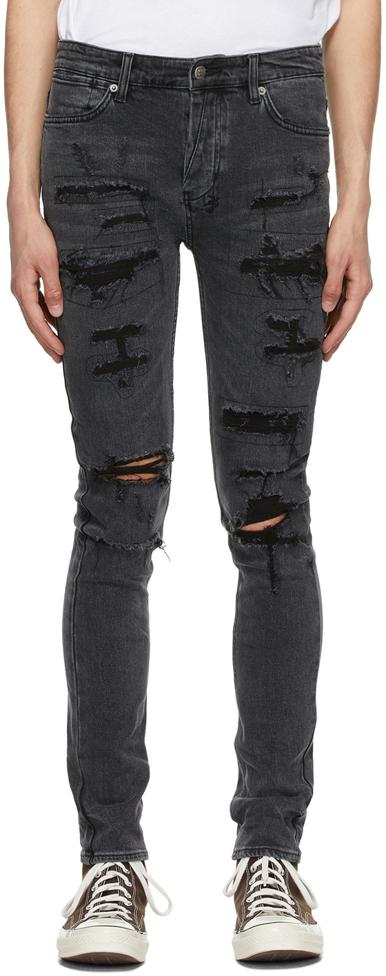 Ksubi: Black Ripped Van Winkle Jeans | SSENSE Canada