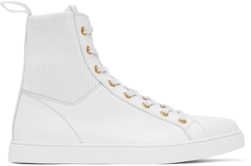 Gianvito Rossi: White Martis High Sneakers | SSENSE