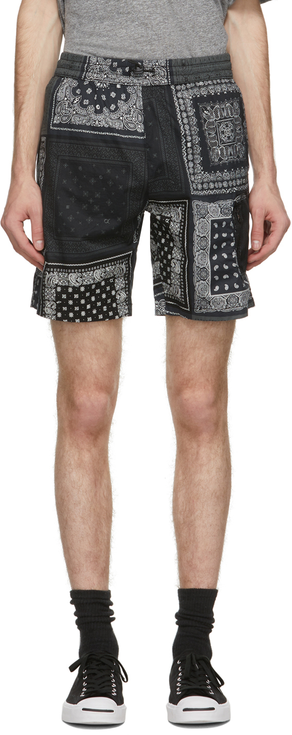 Levi's Grey Bandana Utility Shorts In Multibandan