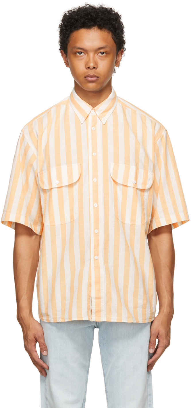 Levi's Vintage Clothing: White & Orange Diamond Shirt | SSENSE
